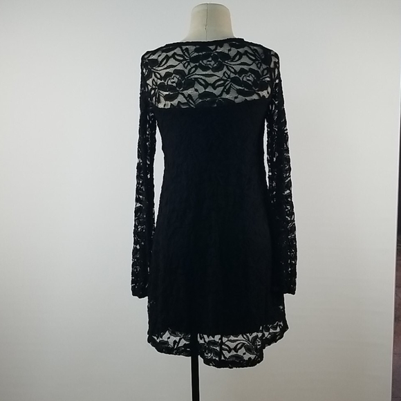 Easel Black Lace Mesh Dress Small - Picture 4 of 5
